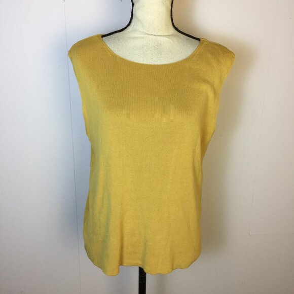 Express Blouse Tank Top XL Womans Black Knit Gold Straps Asymmetric Hem Vtg Y2K - Picture 1 of 12